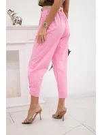 Kalhoty Summer Punto se zapínáním na nohavice světle růžová