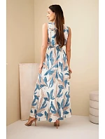 Dámské viskózové maxi šaty s model 22182829 vzorem džínová - K-Fashion