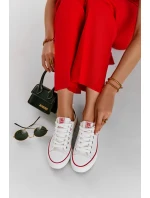 Damskie Materiałowe Trampki BIG STAR JJ274123 Białe Damskie Materiałowe Trampki BIG STAR JJ274123 Białe