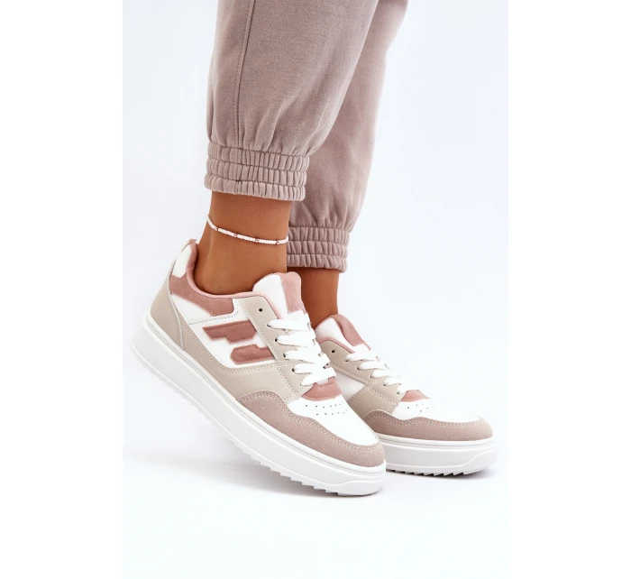 Damskie Niskie Sneakersy Beżowe Regines