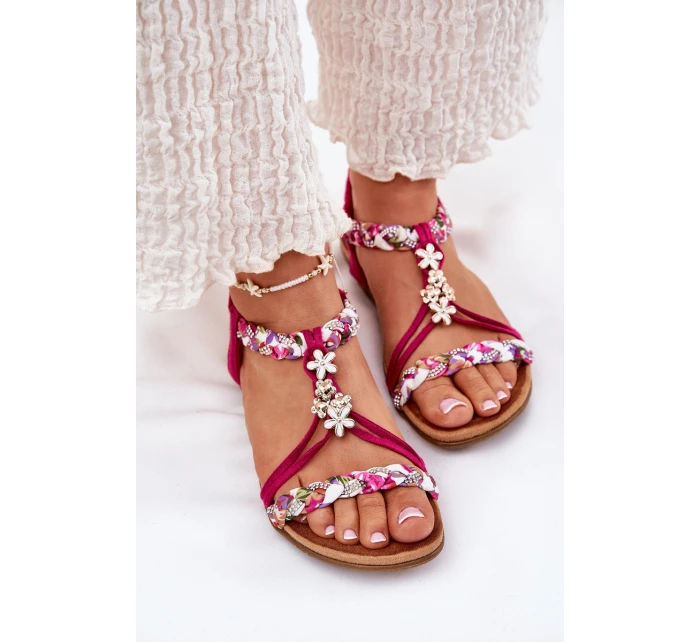 Sandały Damskie Płaskie Z Plecionymi Paskami I Przypinkami Artiker 56C1314 Fuksja Sandały Damskie Płaskie Z Plecionymi Paskami I Przypinkami Artiker 56C1314 Fuksja