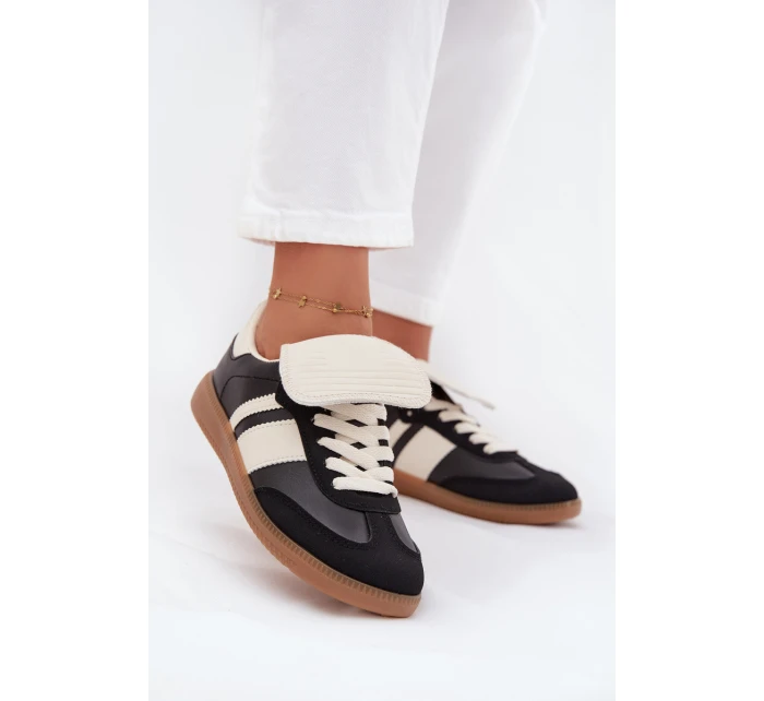 Niskie Sneakersy Damskie Z Wywiniętym Językiem Czarne Ardira Niskie Sneakersy Damskie Z Wywiniętym Językiem Czarne Ardira