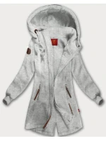 Svetlošedá dámska dlhá mikina s kapucňou (AMG-675/2) Svetlošedá dámska dlhá mikina s kapucňou (AMG-675/2)