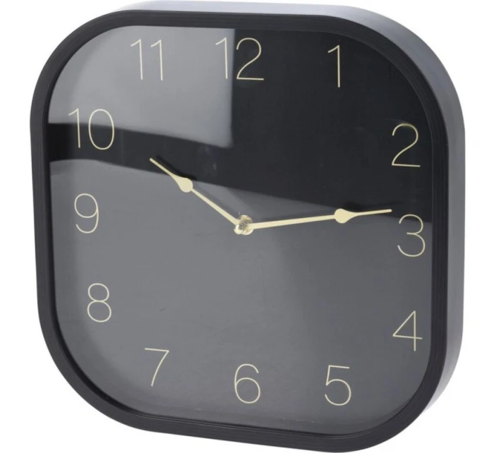 30x30CM ČIERNE VÝBORNÉ DOMÁCE NÁSTENNÉ HODINY