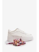 Dámské Tenisky Na Platformě S Dekorativním Šněrováním Bílé model 21667752 - Boto