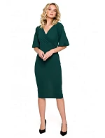 K152 Zavinovacie šaty s rukávmi - zelené