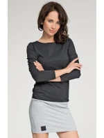 Dámske voľnočasové krátke šaty šedo-čierne - Čierna - Numinou