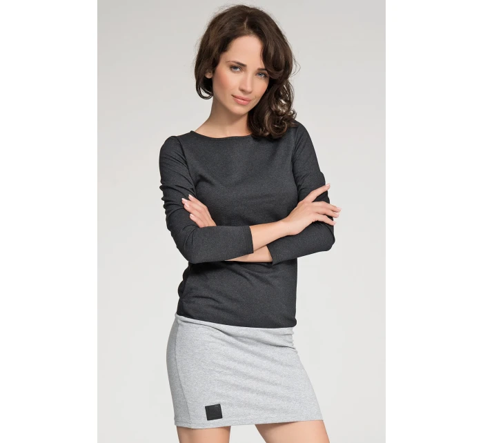 Dámske voľnočasové krátke šaty šedo-čierne - Čierna - Numinou