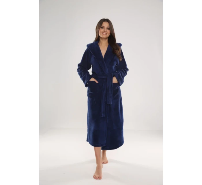 Dlouhý dámský župan s kapucí model 16115315 LUNA II - De Lafense