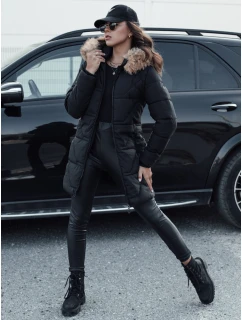 Dámska prešívaná bunda s kožušinou čierna FashionStreet TY4577