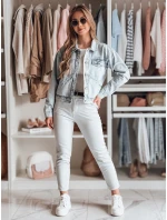 Dámské kalhoty slim fit s páskem světle šedé Dstreet model 21986213 - FashionStreet