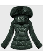 KRÓTKA BŁYSZCZĄCA KURTKA DAMSKA ZIELONA model 21244104 - S'WEST