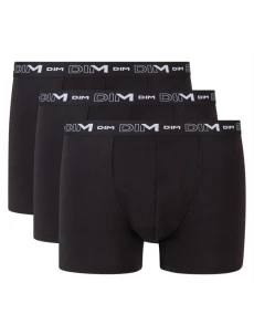 Pánske boxerky 3 ks DIM COTTON STRETCH BOXER 3x - DIM - čierna
