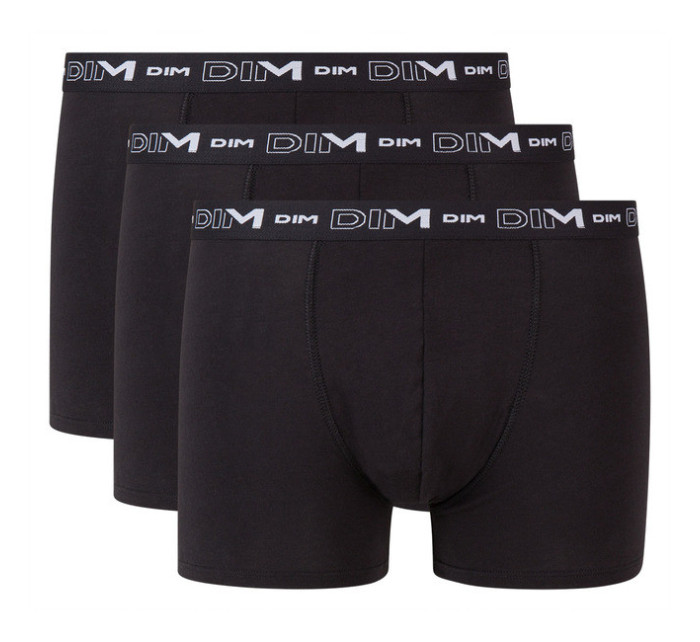 Pánske boxerky 3 ks DIM COTTON STRETCH BOXER 3x - DIM - čierna
