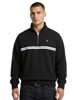 Calvin Klein Fleecová mikina s kapucňou Logo Tape Black - LZ04RE285G-UB1 men