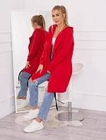 Zateplená bunda s kapucňou červená