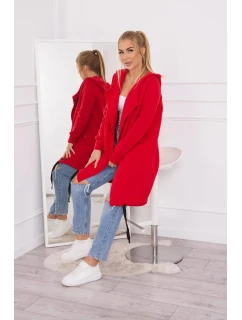 Zateplená bunda s kapucňou červená