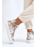 Dámské tenisky High Big Star model 21608921 Bílá a zelená - Big Star Shoes Dámské tenisky High Big Star model 21608921 Bílá a zelená - Big Star Shoes