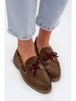 Półbuty Mokasyny Damskie Z Wiązaniem Ciemnozielone Calivra Półbuty Mokasyny Damskie Z Wiązaniem Ciemnozielone Calivra