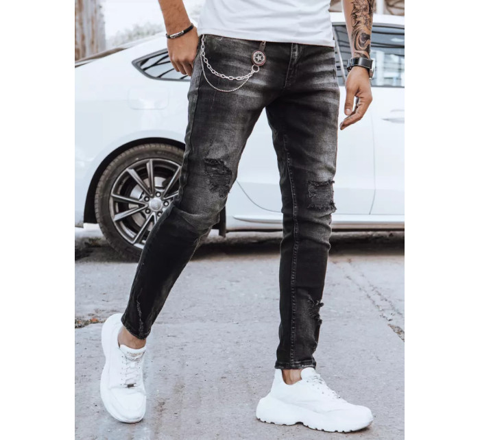 Čierne pánske džínsové nohavice Dstreet UX3834