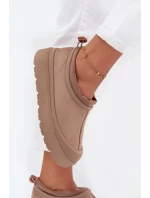 Dámske snežnice na platforme s nízkym zvrškom Izamine - tmavo béžové