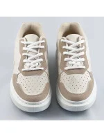 Béžové dámske šnurovacie športové poltopánky (RC-50)