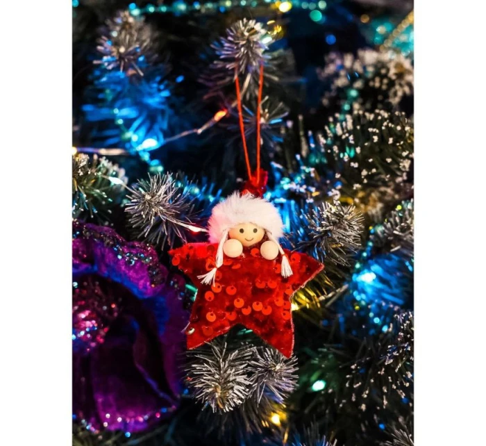 SADA PRÍVESKOV 3 KS HVIEZDIČKY BÁBIKY FLITRE ČERVENÁ