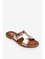 model 21617412 Dámské žabky s ozdobnými výřezy Zlaté - Zazoo