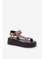 Zdobené Sandály Na Platformě Leopardí Hnědé model 21684515 - Boto