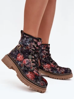 Dámske čižmy Artiker - čierne, zateplené, so vzorom, na platforme