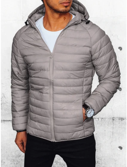 Pánská světle šedá prošívaná přechodová bunda Dstreet model 21972163 - FashionStreet