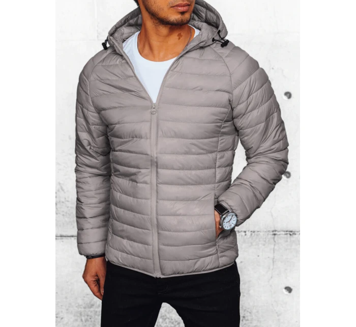 Pánská světle šedá prošívaná přechodová bunda Dstreet model 21972163 - FashionStreet