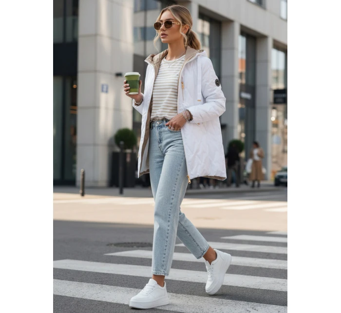 Dámská prošívaná přechodová bunda bílá Dstreet model 21996006 - FashionStreet