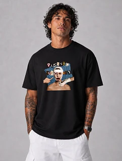 Koszulka męska oversize z nadrukiem bawełniana czarna model 22216248 - FashionStreet