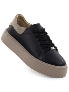 Dámské kožené sportovní polobotky na platformě černé model 21955899 - FILIPPO