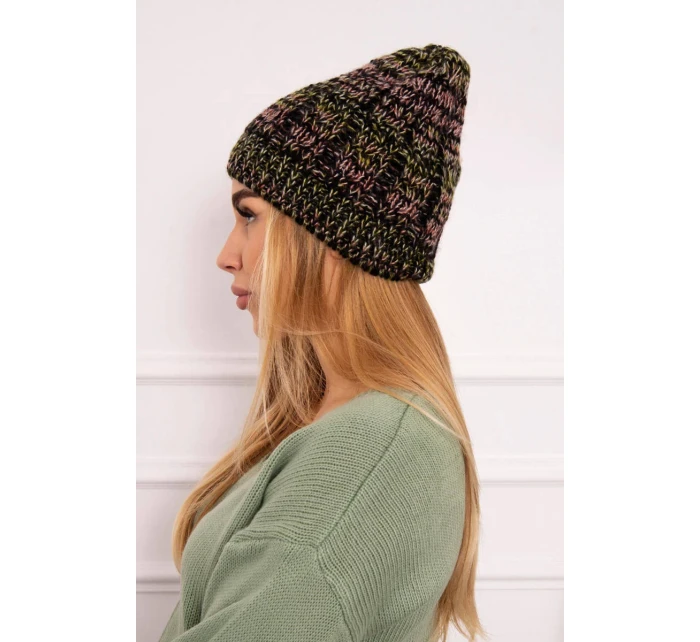Fleecová čiapka Melisa K241 black+olive