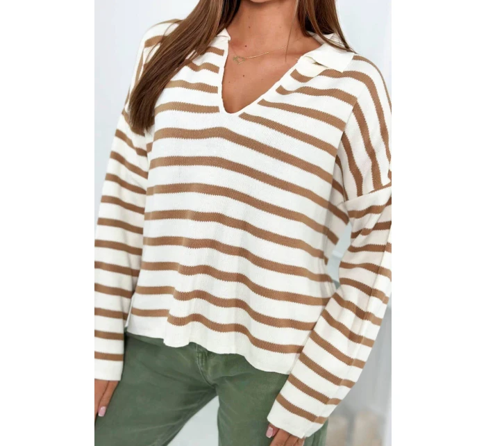 Pruhovaný sveter Ťava Pruhovaný sveter Ťava