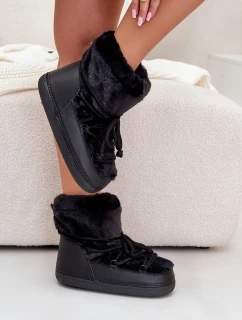 Sněhule S Kožíškem A Šněrováním Černé model 21679608 - Boto