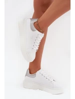 Sneakersy Damskie Na Platformie Big Star SS274245 Biało-Srebrne Sneakersy Damskie Na Platformie Big Star SS274245 Biało-Srebrne