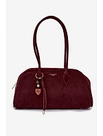 semišová kabelka s přívěskem Bordó model 22111502 - Flora&Co