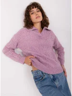 Sweter AT SW jasny fioletowy model 19018547 - FPrice Sweter AT SW jasny fioletowy model 19018547 - FPrice