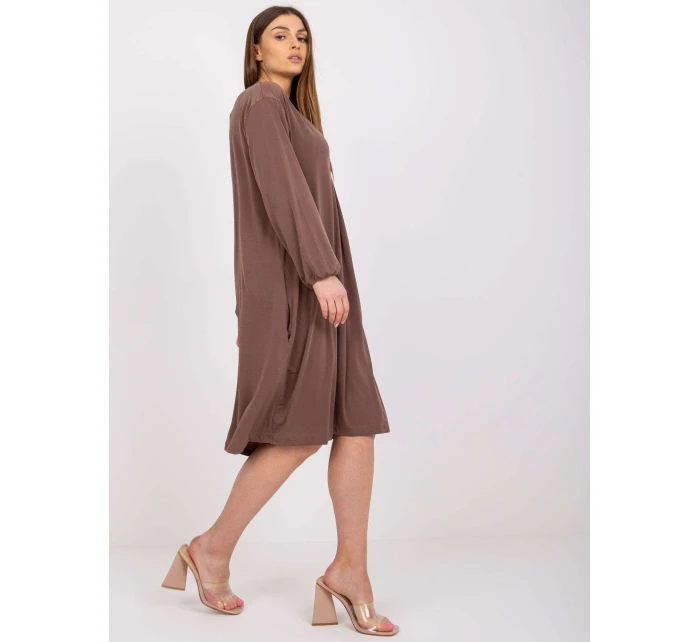 Dámske šaty Dress-EM-SK-604.10P-hnedá Dámske šaty Dress-EM-SK-604.10P-hnedá