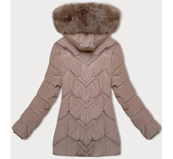 Dámska zimná bunda s kapucňou (B8300-48) béžová - S'west
