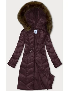 Dámska bordová bordová prešívaná bunda na prechodné obdobie Glakate (LU-2201)