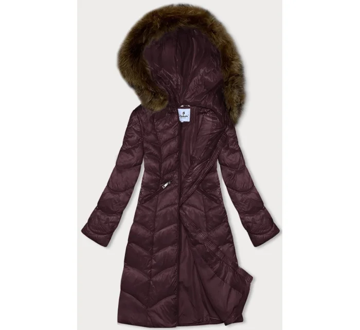 Dámska bordová bordová prešívaná bunda na prechodné obdobie Glakate (LU-2201)