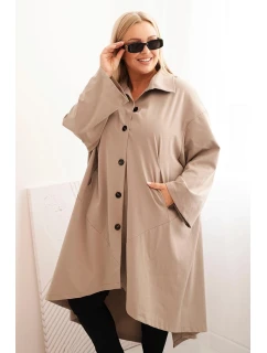 Dámská model 21268081 Plus Size Punto s bavlnou a knoflíky fango - K-Fashion