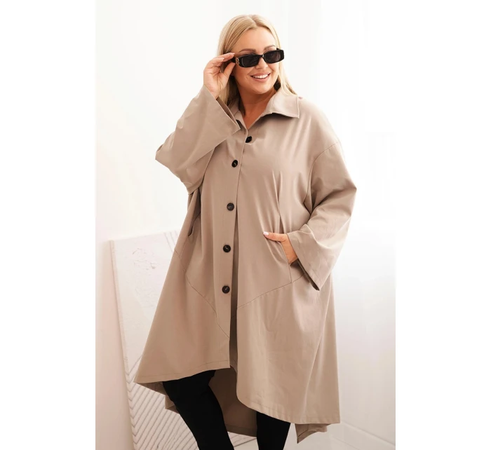 Dámská model 21268081 Plus Size Punto s bavlnou a knoflíky fango - K-Fashion