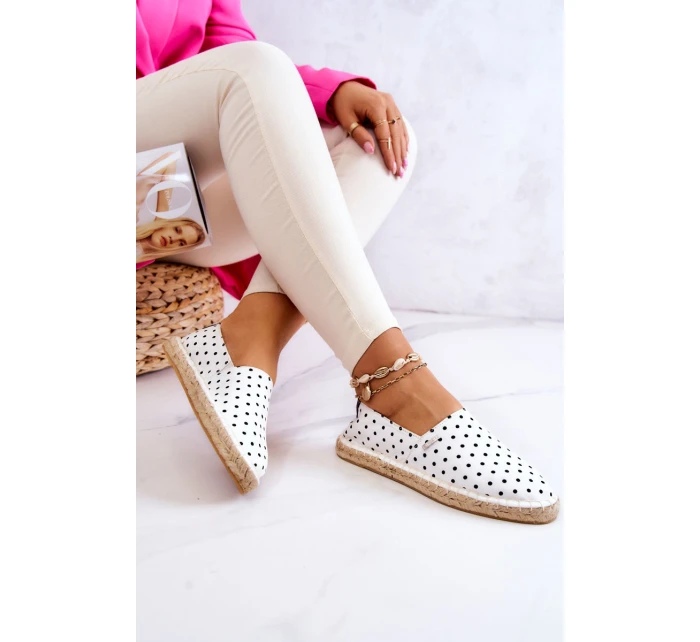 Damskie Espadryle W Groszki Big Star JJ274870 Białe