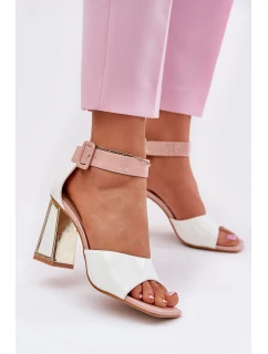 Dámské Sandály Na Podpatku Bílé model 21695402 - VINCEZA
