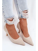 Materiálové lodičky Béžové model 22102872 - Boto